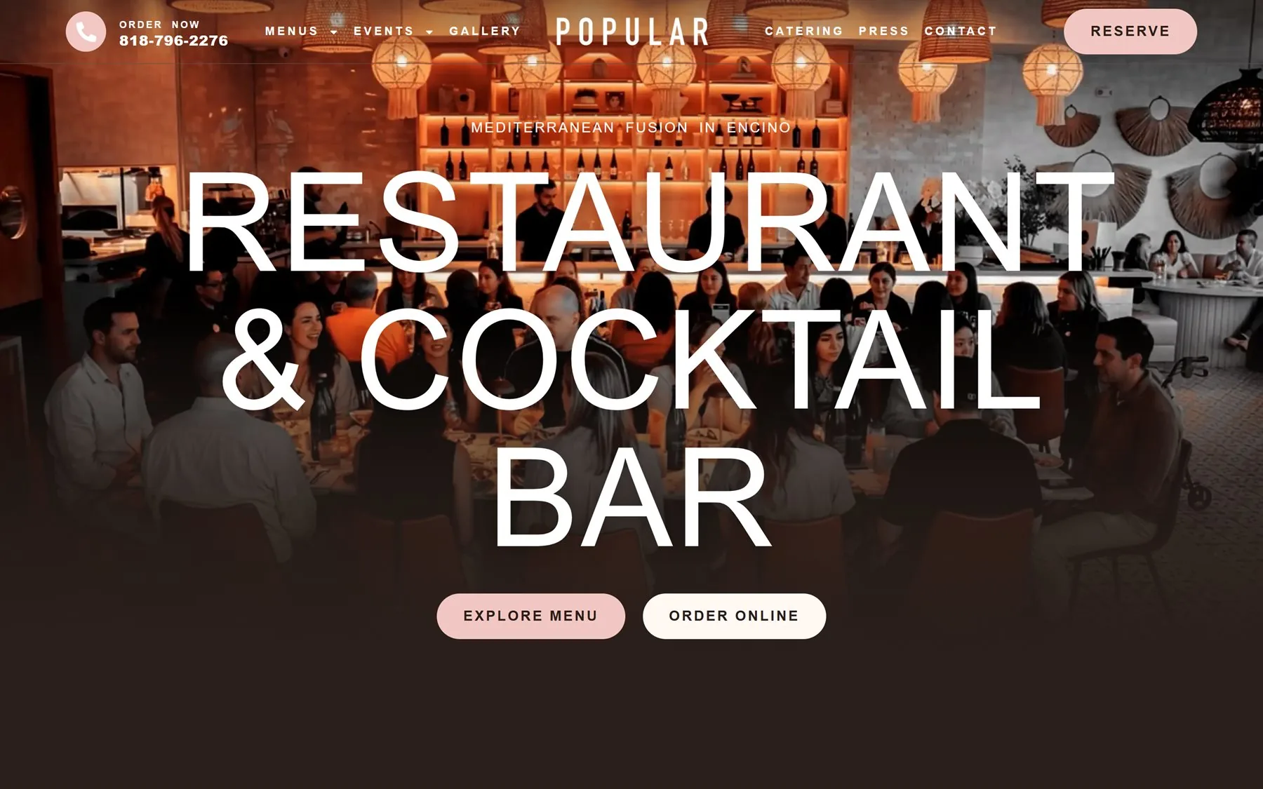 Sitio web Popular Encino restaurante