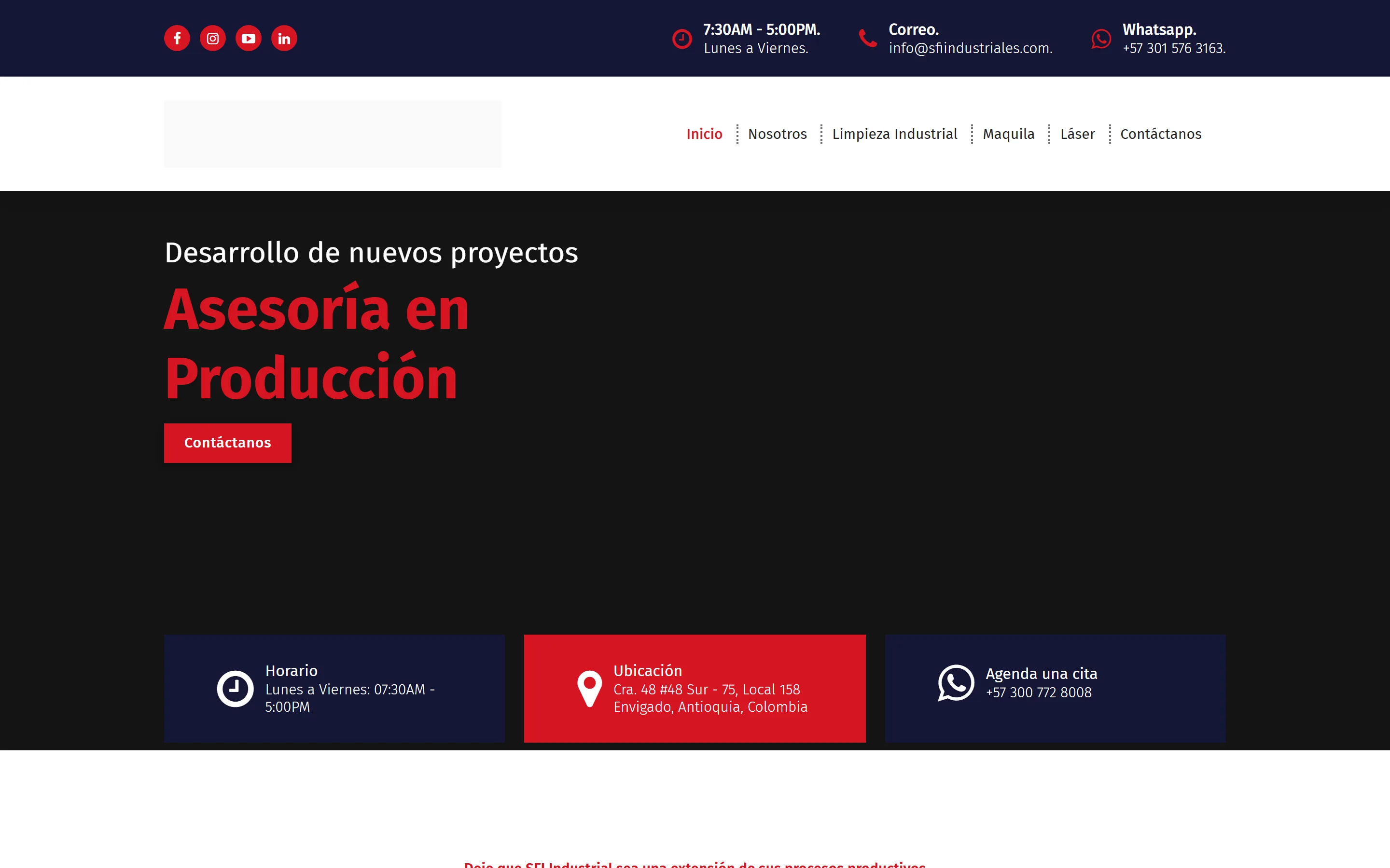 Portal corporativo SFI Industriales