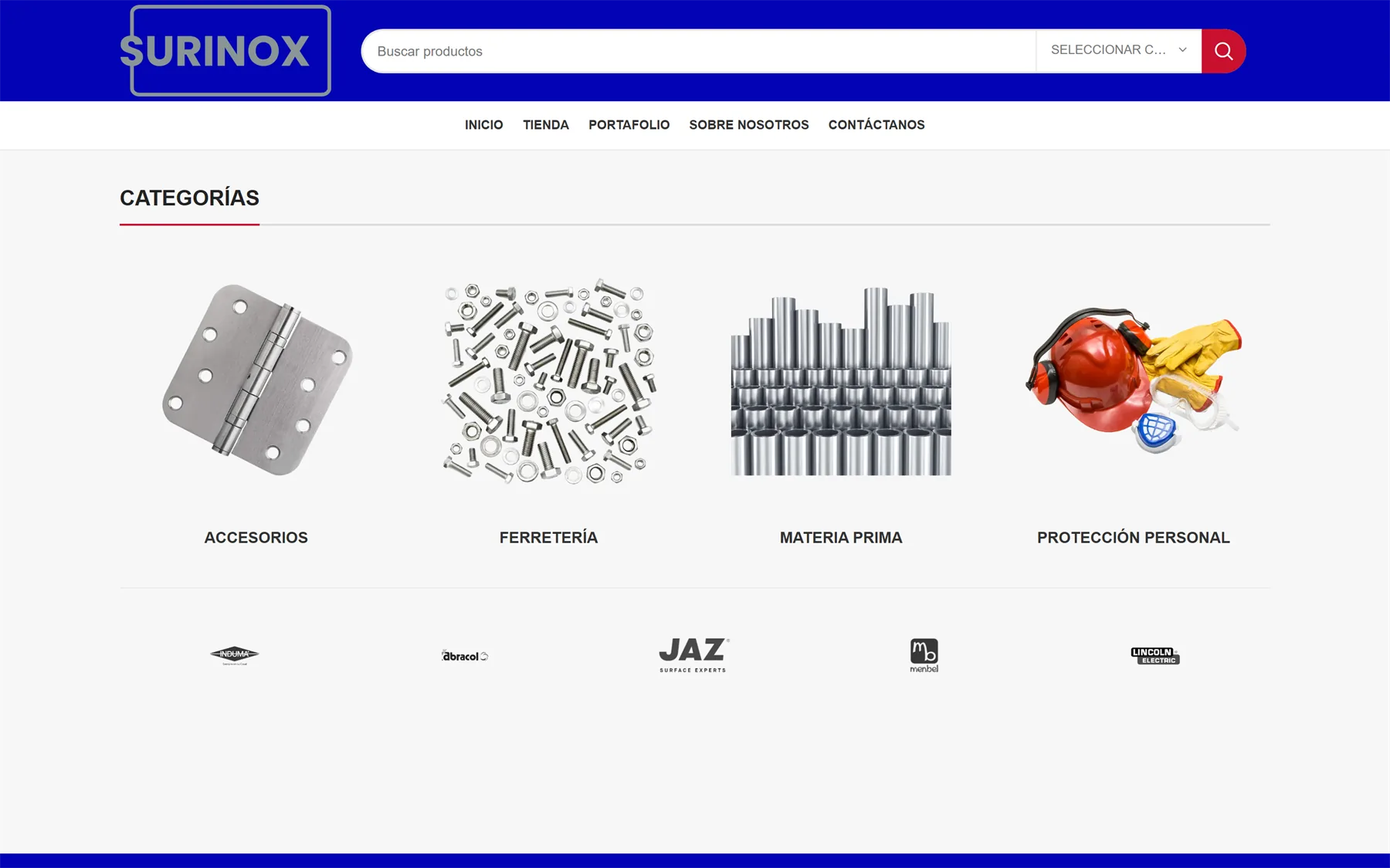 Plataforma de comercio electrónico Surinox