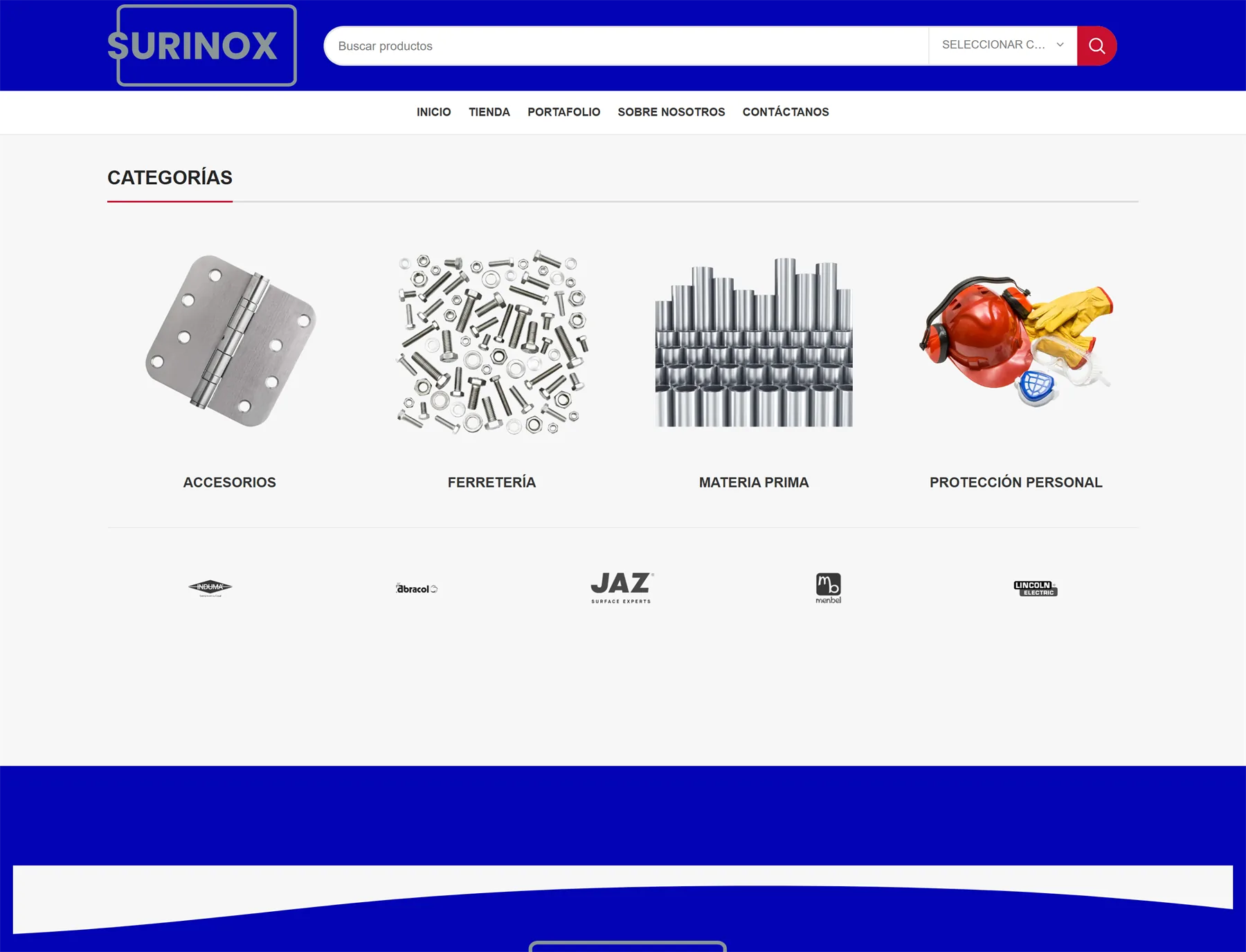 Vista extendida de la tienda Surinox