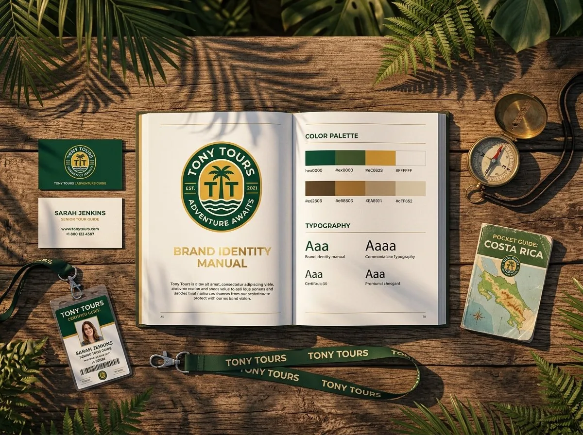 Manual de identidad visual y papelería corporativa de Tony Tours